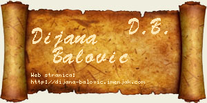 Dijana Balović vizit kartica